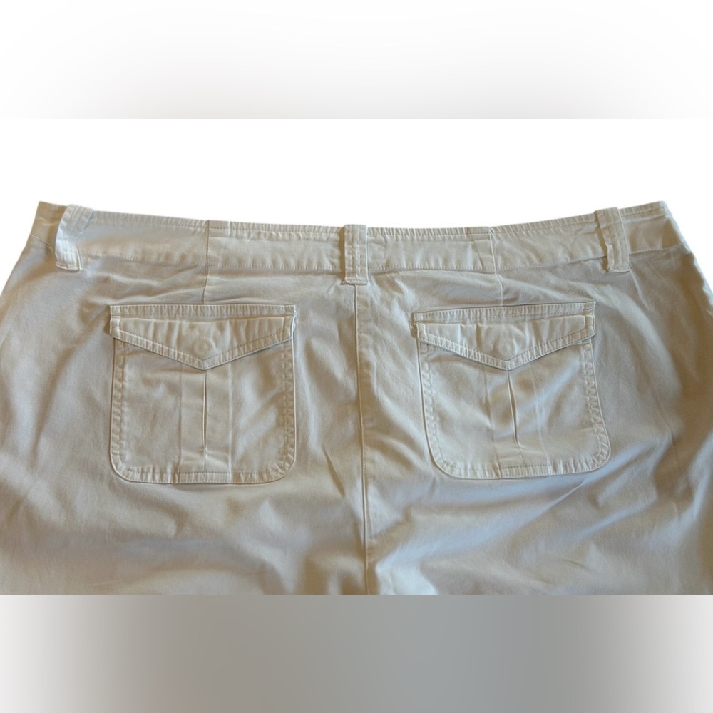 Talbots Womens White Chino Wide Leg Pants Slash Pockets Stretch 22WP 22 x 27 EUC - Picture 4 of 10